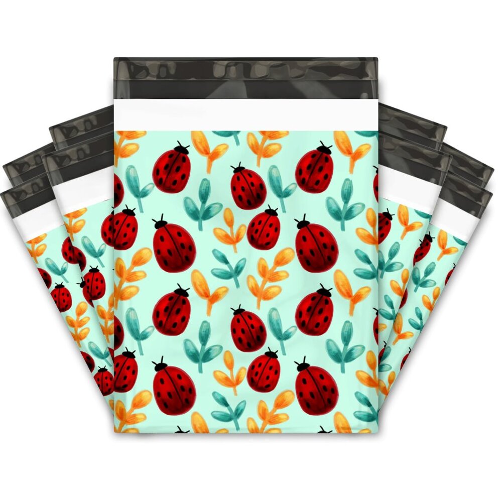 25 10x13 Ladybug Designer Poly Mailers Shipping Envelopes